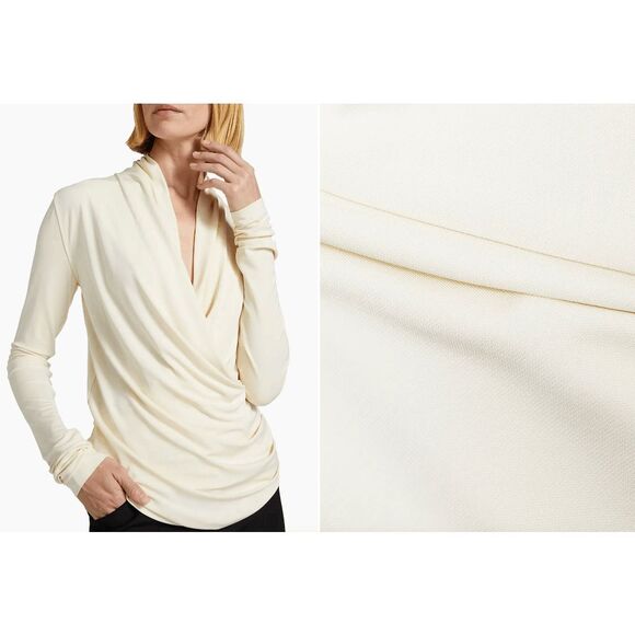 Toteme Stretch-Jersey Wrap Top Size S $490 - Picture 3 of 10